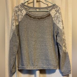 Gray Lace Women's Sweater
